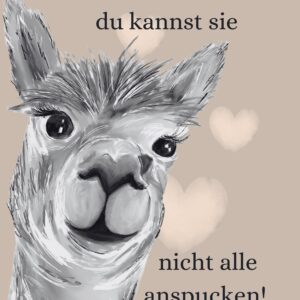 Alpaka Lächle Herz Kunstdruck